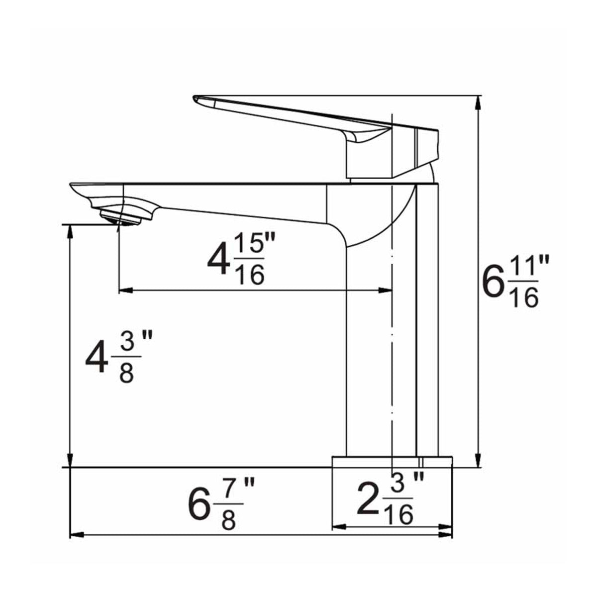 23301QT Single-Handle Bathroom Faucet – Gunmetal Grey