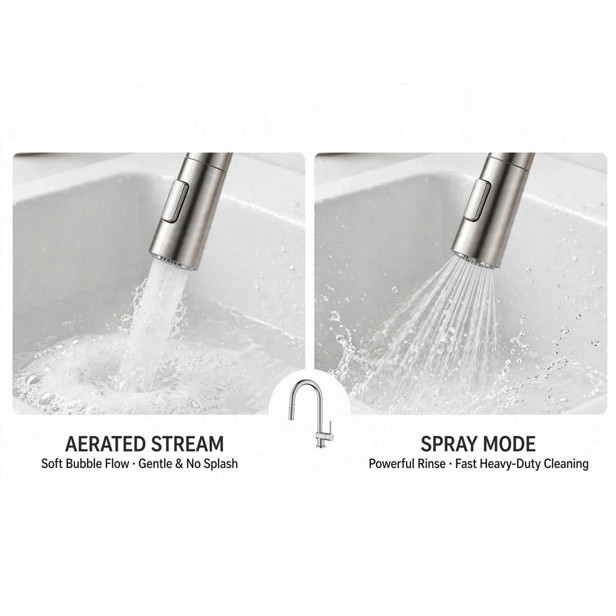 1508Q Pull-Down Kitchen Faucet – Brushed Nickel
