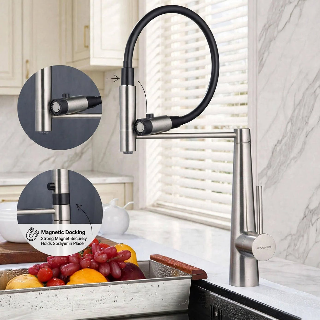 15598QT Magnetic Pull-Down Kitchen Faucet – Brushed Nickel